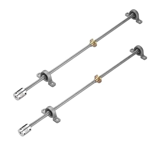 2er-Set 350 mm T8 Trapezgewindespindel-Set, Gewindestange aus Edelstahl mit 8 mm Durchmesser und Mutter for CNC-Maschinen von POQAX