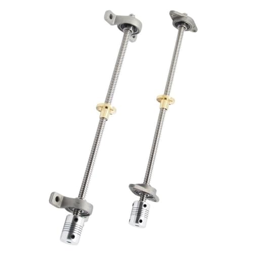 2er-Set T8 Trapezgewinde 8 mm, Gewindestange vertikal/horizontal, Kit for CNC-3D-Druckerteile(White,150mm) von POQAX