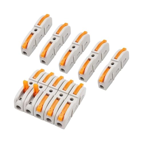 30 Stück Hebelmutter-Spleißdrahtverbinder for Inline-Schaltkreise, 1 zu 1 Schnellklemmenblock orange, kompakte Drahtverbinder von POQAX