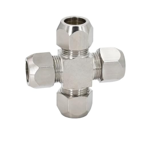 4-16 mm Außendurchmesser, gleicher Reduzierverbinder, gerades Winkelstück, T-Stück, Kreuzverschraubung, Messing, 1 Stück(PZA,12mm To 14mm) von POQAX