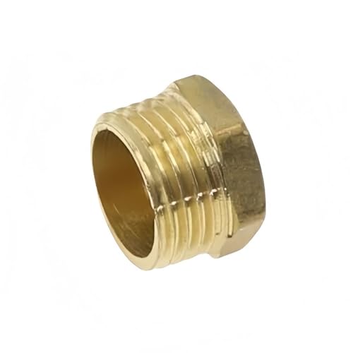 BSP Innengewinde Messingrohr Sechskantkopf Messingstopfen Endkappe Stecker, Sanitäranschluss-Anschlussadapter 1 Stück(Male,1/2inch) von POQAX