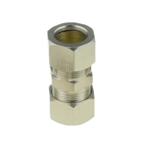 Kupfer Messing Vernickelt Kompressionshülse Rohrverschraubung, 4 6 8 10 12 14 16mm Verbindungsstücke Rohrmutter Schloss 1 piece(PU-14MM) von POQAX