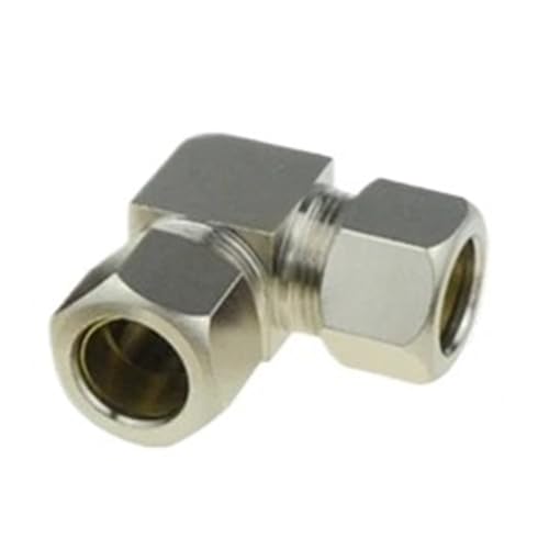 Kupfer Messing Vernickelt Kompressionshülse Rohrverschraubung, 4 6 8 10 12 14 16mm Verbindungsstücke Rohrmutter Schloss 1 piece(PV-8MM) von POQAX