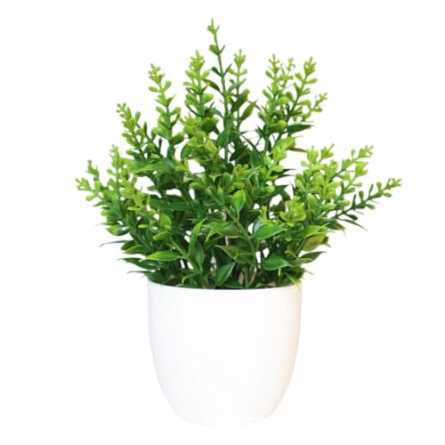 POQAX 1 Piece Künstliche Topfpflanze Szene Desktop Home Regal Dekor, Tischplatte Landschaft Bonsai Hochzeit Zubehör(T207-8) von POQAX
