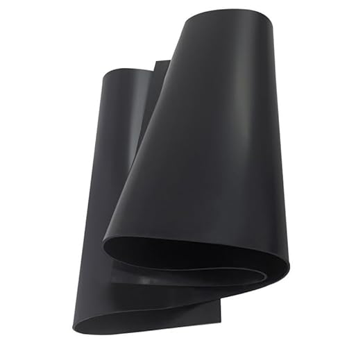 POQAX 1 Stück rechteckige PU-Dämpfungskissenplatte, Ölabriebfestigkeit der Kunststoffplatte, schwarz/rote elastische Polyurethan-Gummiplatte(Black,200X500MMX2MM) von POQAX