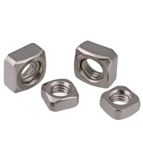 POQAX 10 Stück Gewindevierkantmuttern, M3 M8 M12 Vierkantmutter 316 Edelstahl Sportgeräte, Grobgewinde Vierkantmuttern(M12x19x10mm) von POQAX