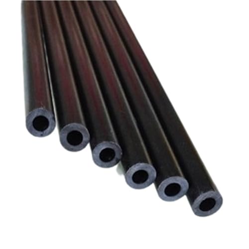 POQAX 10 Stück schwarze hohle Fiberglasstäbe, Länge 0,5 m, Glasfaserrohr, 3 mm bis 25 Außendurchmesser, Fiberglas-Vollstäbe(6X4X500MM) von POQAX