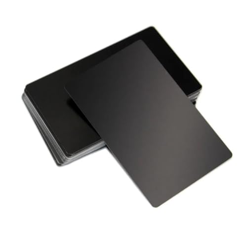 POQAX 100 Stück farbige Aluminiumlegierungsbleche, 8,6 x 5,3 cm, flache, glatte, dünne Aluminiumplatte, Dicke 0, mm/0,2 mm(Matte Black,0.2mm) von POQAX