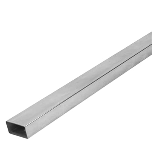 POQAX 2 Stück 304 Edelstahl-Vierkantrohr, 500 mm lange rechteckige Rohrhalterung, Edelstahl-Industrierohr, Flachrohr(10x10x2mm) von POQAX