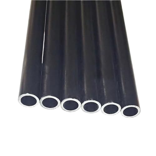 POQAX 4 Stück runde Fiberglasstangen, schwarzes Glasfaserrohr, Außendurchmesser 3–14 mm, hohle Fiberglasstange for Drachenzelte, UAV und Heimwerker(7x4x500mm) von POQAX