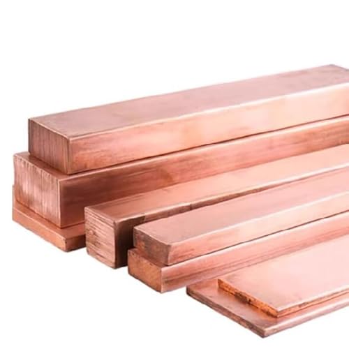 POQAX Flachstange aus massivem Rotkupfer, Walzgut, Länge 100 mm, Kupferflachstange, Dicke 1,5 mm bis 80 mm, Flachstange aus massivem Messing, 1 Stück(100X4X30MM) von POQAX