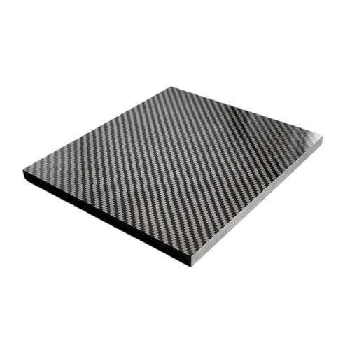 POQAX Hochfeste Carbonplattenplatte, glänzende Carbonfaserplatte in Köperbindung, 400 x 500 mm, 1 Stück(5.0mm) von POQAX