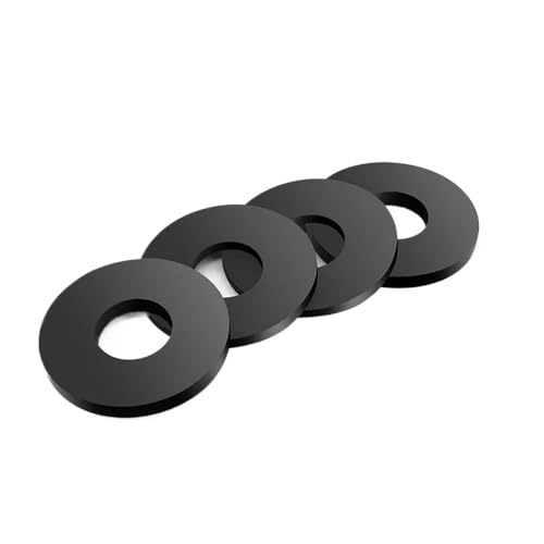 POQAX Höhe 2mm Stoßdämpfende Flachdichtung, O-Ringe Dichtung Nitril Silikon NBR VMQ Abriebfest(Black,ID12xOD30-5pcs) von POQAX