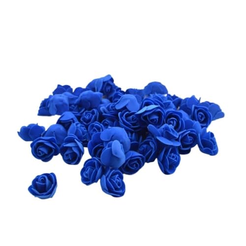 POQAX Schaumrosenblüten for Hochzeitsdekoration, künstliche Blüten for Basteln und for den Heimgebrauch, 1 Stück(Deep Blue,50 Pieces) von POQAX