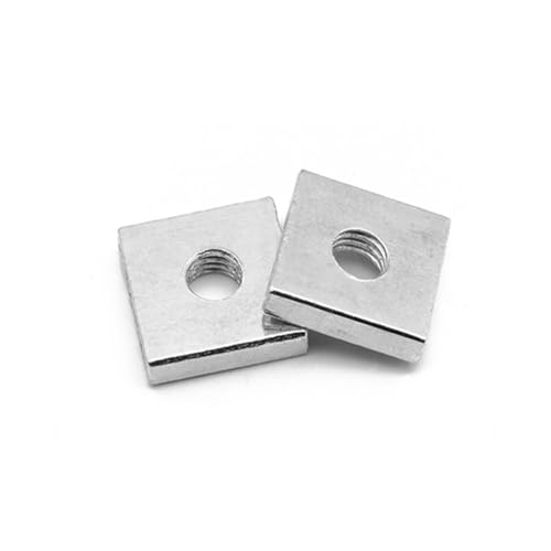 POQAX Vierkantmuttern aus verzinktem Stahl, M2 .5 Dünne Vierkantblockmutter, T 2. 3. mm, sortiert, 20 Stück(M4x7x7x3mm) von POQAX