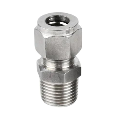 Rohrverschraubung aus Edelstahl 304, Kompressionsrohr-Verbindungsstück 1/8 1/4 1/2 Zoll NPT männlich × 3 4 6 25 mm 1 Stück(NPT,14MM_1/2INCH) von POQAX