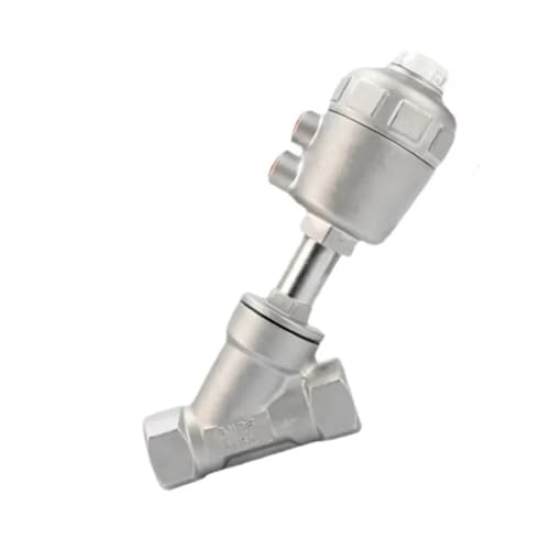 Winkelsitzventil aus Edelstahl 304/316, Y-förmiges pneumatisches Winkelsitzventil mit BSPT-Innengewinde, 1 Stück(DN25 Actuator-50mm,BSPT SS304_B_DOUBLE ACTING) von POQAX