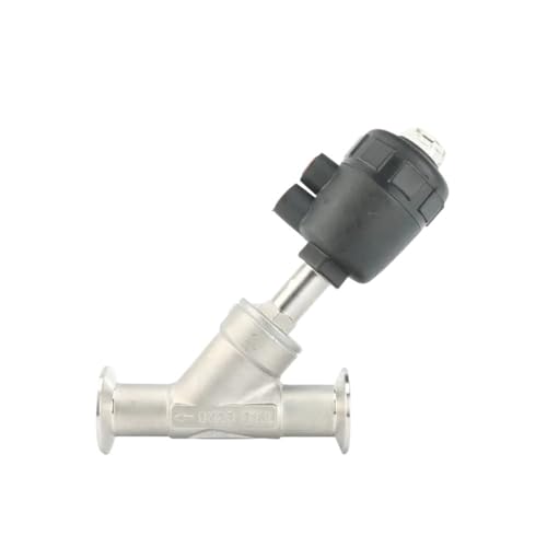 Y-förmiges Winkelsitzventil aus rostfreiem Edelstahl 304, DN15 bis DN50 Tri-Clamp pneumatisches Dreiwege-Winkelsitzventil, 1 Stück(DN50-K64mm,C_NORMALLY OPEN) von POQAX