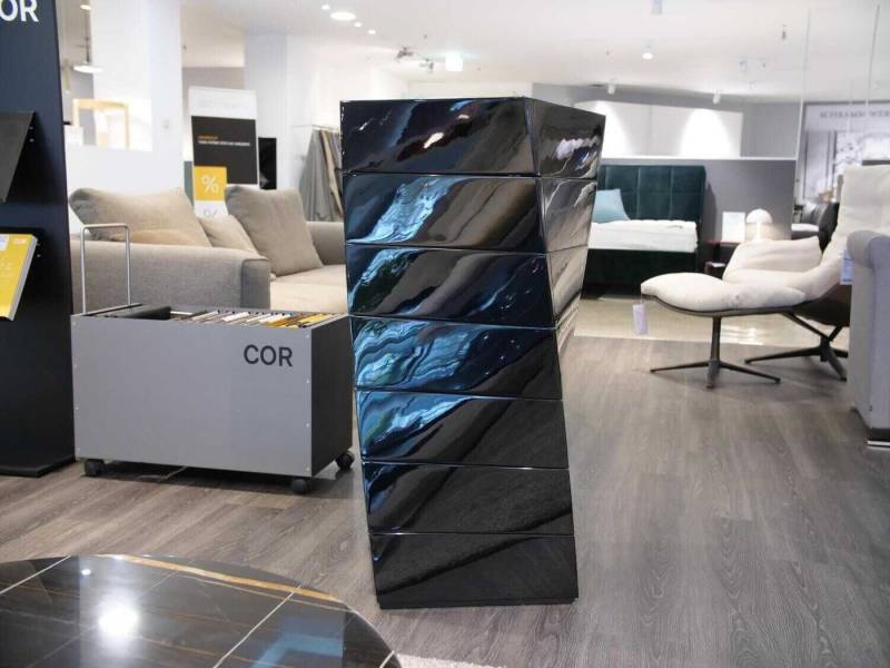 PORADA Sideboard Kommode Piroette Lack Schwarz Hochglanz von PORADA