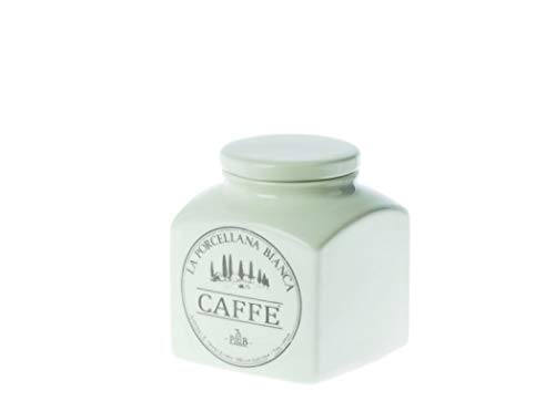 PORCELLANA CONSERVA Kaffeedose mit Porzellanüberzug, 425 ml, in Geschenkbox, Nylon/A von LA PORCELLANA BIANCA