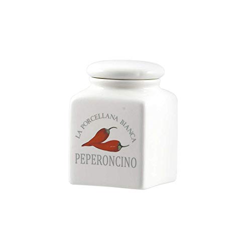 PORCELLANA Conserva Chili-Pfefferdose mit Porzellanüberzug, 170 ml, in Geschenkbox von LA PORCELLANA BIANCA PB