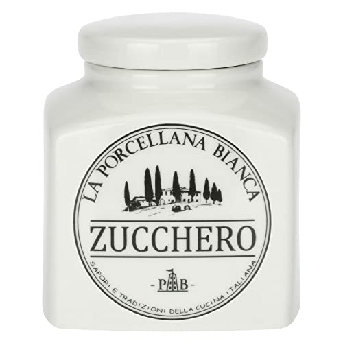 PORCELLANA Conserva Zuckerdose mit Porzellanüberzug, 500 ml, in Geschenkbox von LA PORCELLANA BIANCA PB