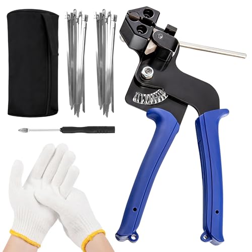 100 Stück Edelstahl Kabelbinder und Metallbinderpistole, 4,6 x 200 mm Metall Kabelbinderwerkzeug, Kabelbinderpistole Kohlenstoffstahl Geeignet für KabelbüNdelung, Industrie und Landwirtschaft 100 Stück Edelstahl Kabelbinder und Metallbinderpistole, 4,6 x 200 mm Metall Kabelbinderwerkzeug, Kabelbinderpistole Kohlenstoffstahl Geeignet für KabelbüNdelung, Industrie und Landwirtschaft von PORFOYO