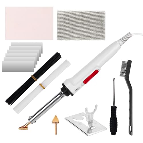 100W 220V Kunststoff Schweißgerät Lötkolben Set, Kunststoff Schweißen, Lötkolben Reparatur-Set mit 1 Lötkolbenmaschine, 2 Große und Kleine Lötkolbenspitze, 20 Stck Schwarz und Weiß Schweißstäbe 100W 220V Kunststoff Schweißgerät Lötkolben Set, Kunststoff Schweißen, Lötkolben Reparatur-Set mit 1 Lötkolbenmaschine, 2 Große und Kleine Lötkolbenspitze, 20 Stck Schwarz und Weiß Schweißstäbe von PORFOYO