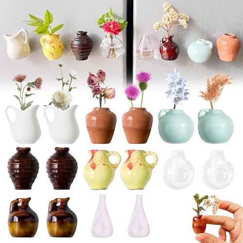 16 Stück Mini Vasen Magnete Für Kühlschrank, Mini Magnet Vasen, Lustige Vase Kühlschrank Magnete, Dekorative Bud Magnetisch Für Dekoration, Küche, Spind, Küche 16 Stück Mini Vasen Magnete Für Kühlschrank, Mini Magnet Vasen, Lustige Vase Kühlschrank Magnete, Dekorative Bud Magnetisch Für Dekoration, Küche, Spind, Küche von PORFOYO