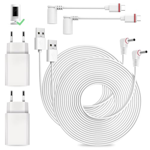 2 Stück 7,6 m Langes Netzkabel und Adapter, Stromkabel und Adapter, Ladekabel für Ring, Wetterfester Netzstecker und USB-C-Ladekabel Kompatibel mit Ring Spotlight Cam Plus/Pro und Stick Up Cam 2 Stück 7,6 m Langes Netzkabel und Adapter, Stromkabel und Adapter, Ladekabel für Ring, Wetterfester Netzstecker und USB-C-Ladekabel Kompatibel mit Ring Spotlight Cam Plus/Pro und Stick Up Cam von PORFOYO