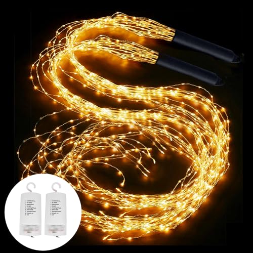 2 Stück Lichterkette Klein 2m 200 LED Lichterschweif Mit Batterie Und Fernbedienung, 8 Modi Wasserfall Lichterketten Wasserdicht Lichterbündel, LED Lichterbündel Für Innen Außen Garten Deko (Warmweiß) 2 Stück Lichterkette Klein 2m 200 LED Lichterschweif Mit Batterie Und Fernbedienung, 8 Modi Wasserfall Lichterketten Wasserdicht Lichterbündel, LED Lichterbündel Für Innen Außen Garten Deko (Warmweiß) von PORFOYO