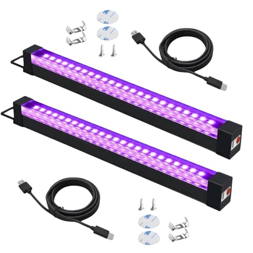 2 Stücke LED Schwarzlicht, Schwarzlicht Röhre, UV Bar Schwarzlichtlampe Blacklight UV Licht Röhre UV Lamp Bar Partylicht Schwarzlichtleiste Rechargeable, Für Party, Deko, Disco 2 Stücke LED Schwarzlicht, Schwarzlicht Röhre, UV Bar Schwarzlichtlampe Blacklight UV Licht Röhre UV Lamp Bar Partylicht Schwarzlichtleiste Rechargeable, Für Party, Deko, Disco von PORFOYO