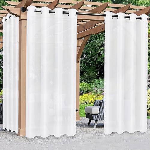2er Set Outdoor Vorhang Wetterfest, Transparente OutdoorvorhÃnge mit Ösen, Transparent Gardinen, Sheer Curtains Transparente, Voile Vorhänge Wohnzimmer Modern Für SchlafzimmerGardine Fenster,134*210cm 2er Set Outdoor Vorhang Wetterfest, Transparente OutdoorvorhÃnge mit Ösen, Transparent Gardinen, Sheer Curtains Transparente, Voile Vorhänge Wohnzimmer Modern Für SchlafzimmerGardine Fenster,134*210cm von PORFOYO