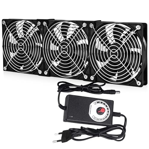 3 Stück Mini Abluftventilator 120mm, DC12V Rauchabzug Ventilator, Mini Absaugventilator 3000rpm, Axiallüfter, 12v Radiallüfter mit Einstellbare Geschwindigkeit, Zuluft Ventilator für Growzelt DIY BBQ 3 Stück Mini Abluftventilator 120mm, DC12V Rauchabzug Ventilator, Mini Absaugventilator 3000rpm, Axiallüfter, 12v Radiallüfter mit Einstellbare Geschwindigkeit, Zuluft Ventilator für Growzelt DIY BBQ von PORFOYO
