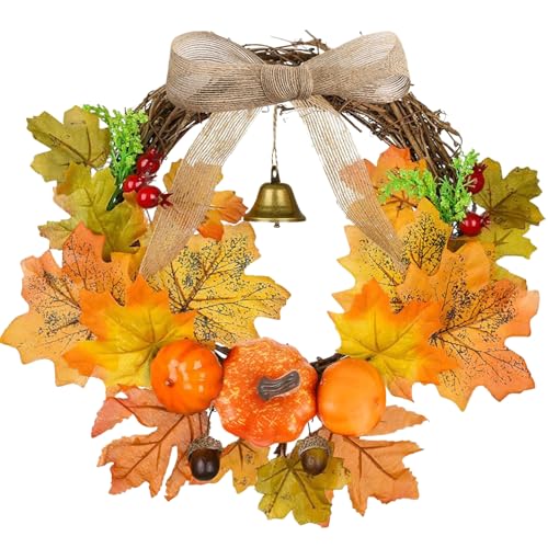 30cm Herbstkranz, Herbstkranz Für Haustür, Kürbisse Kranz, Herbst Ahornblätter Kürbis Mit Ahornblätter Rote Früchte Tannenzapfen, Thanksgiving Kranz Für Außen Halloween Weihnachten Herbstdekoration 30cm Herbstkranz, Herbstkranz Für Haustür, Kürbisse Kranz, Herbst Ahornblätter Kürbis Mit Ahornblätter Rote Früchte Tannenzapfen, Thanksgiving Kranz Für Außen Halloween Weihnachten Herbstdekoration von PORFOYO