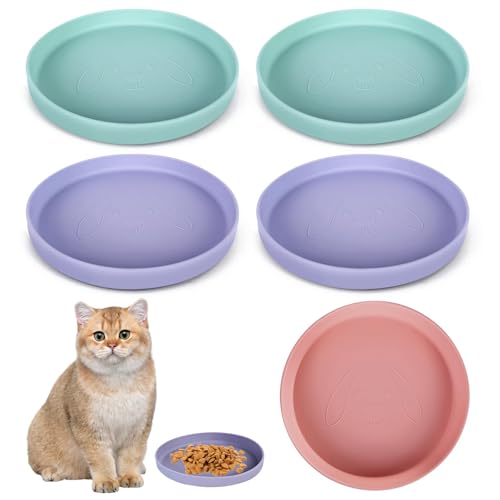 5 Pcs Futternapf Für Katzen, Fressnapf Katze, Futternapf Katze Katzen Futternapf Silikon Futternäpfe Für Katzen Katzennäpfe Silikonnapf Breit Rutschfester Trinknapf Für Trockenfutter Und Nassfutter von PORFOYO