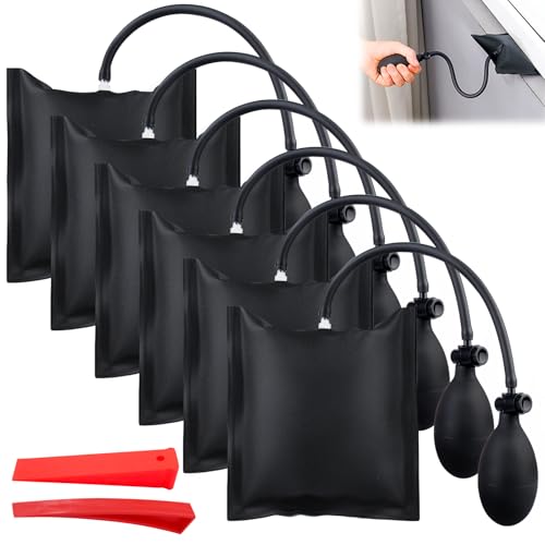 6 Stück Professionelle Montagekissen - Luftkissenheber mit Schnellpositionierungswerkzeug und Stützclip, Aufblasbare Shim für Fenstermontage, Auto, SUV, LKW & Wohnmobil 6 Stück Professionelle Montagekissen - Luftkissenheber mit Schnellpositionierungswerkzeug und Stützclip, Aufblasbare Shim für Fenstermontage, Auto, SUV, LKW & Wohnmobil von PORFOYO