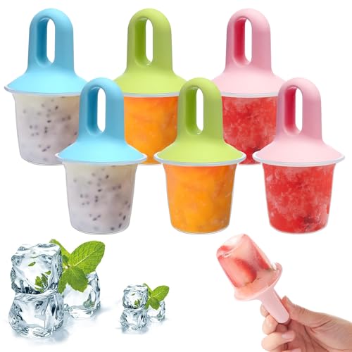 8 Stück Eisformen Silikon, Eisformen Eis Am Stiel, Eis Am Stiel Formen Silikon, für Kinder und Erwachsene Bpa Frei, Popsicle Formen Machen Set Mehrweg von PORFOYO