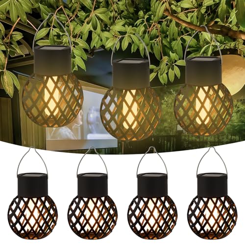 8 Stück Solarlampen Für Außen Garten Hängend Mit Flammeneffekt, Solarlaterne Für Außen, Solar Laternen Für Draußen, Solarleuchten Für Außen Hängend, Led Solarlampe Für Garten, Für Außen Terrasse Rasen von PORFOYO