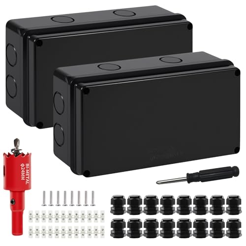 Abzweigdose IP65 Wasserdicht, 2 Stück Anschlussdose 20 * 10 * 7cm, Verteilerdose Aufputz, ABS Abzweigdose Aufputz-Abzweigkasten Garten, Elektroanschlusskasten für Feuchträume Boden DIY Projekte Abzweigdose IP65 Wasserdicht, 2 Stück Anschlussdose 20 * 10 * 7cm, Verteilerdose Aufputz, ABS Abzweigdose Aufputz-Abzweigkasten Garten, Elektroanschlusskasten für Feuchträume Boden DIY Projekte von PORFOYO