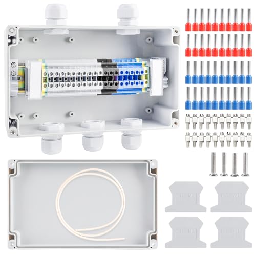 Abzweigdose IP68 Wasserdicht, Anschlussdose 2 in 3 Raus, Verteilerdose Aufputz, ABS Abzweigdose Aufputz-Abzweigkasten Garten, Elektroanschlusskasten für Feuchträume Boden DIY Projekte von PORFOYO