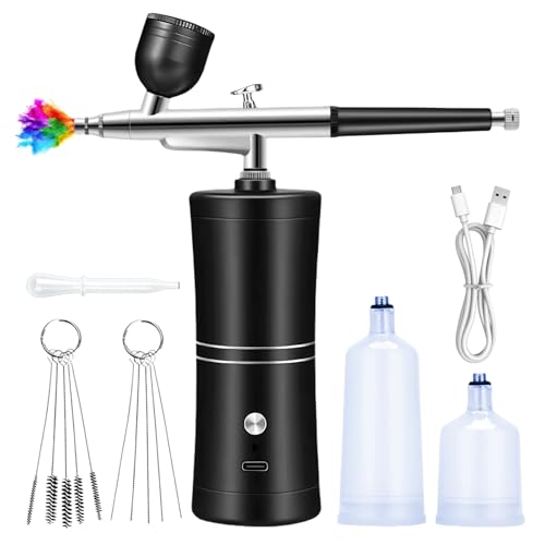 Airbrush Set Mit Kompressor,Wiederaufladbare Airbrush,Tragbare Air Brush Kompressor-Set,Wireless Airbrush Set For Makeup Kuchendekoration,Nail Art,Tattoo-Modellierung,Wiederaufladbar Airbrush Set Mit Kompressor,Wiederaufladbare Airbrush,Tragbare Air Brush Kompressor-Set,Wireless Airbrush Set For Makeup Kuchendekoration,Nail Art,Tattoo-Modellierung,Wiederaufladbar von PORFOYO