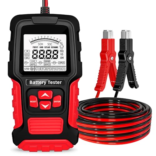 Autobatterie Tester 100-2000 CCA, 12V/24V Autobatterietester Batterietester Auto, Tester Batteria Auto, TK-200 Batterie Tester Auto, Kfz-Lichtmaschine für Auto Motorräder PKW-LKW ATV SUV Boot von PORFOYO