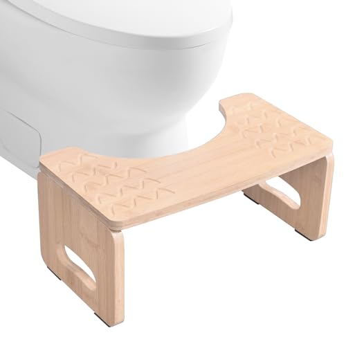 Bambus Toilettenhocker Erwachsene, Klappbar Toilettenhocker, Klohocker WC Hocker Badhocker Holz Gesunder Und Tragbarer Toilettenhocker Toiletten Hocker Badezimmer Tritthocker Für Verstopfung Blähungen von PORFOYO