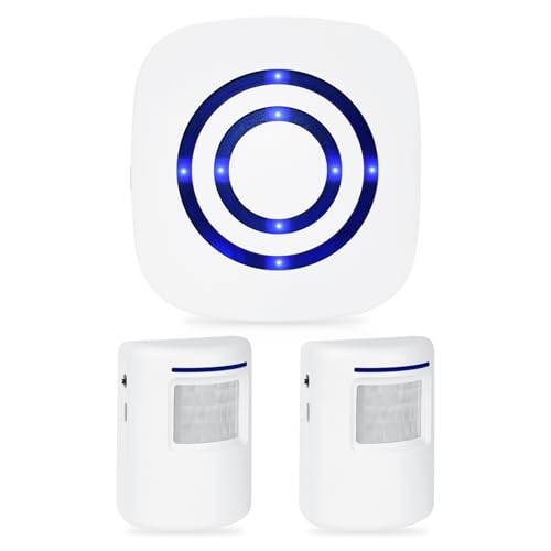 Durchgangsmelder, Durchgangsalarm, Ladenglocke mit 1 Plug-in-Empfänger und 2 PIR-Bewegungsmelder, Eingangsalarm mit 38 Klingeltönen, Besuchertürklingel für Laden, Wohnmobil, Zuhause, Garage Durchgangsmelder, Durchgangsalarm, Ladenglocke mit 1 Plug-in-Empfänger und 2 PIR-Bewegungsmelder, Eingangsalarm mit 38 Klingeltönen, Besuchertürklingel für Laden, Wohnmobil, Zuhause, Garage von PORFOYO