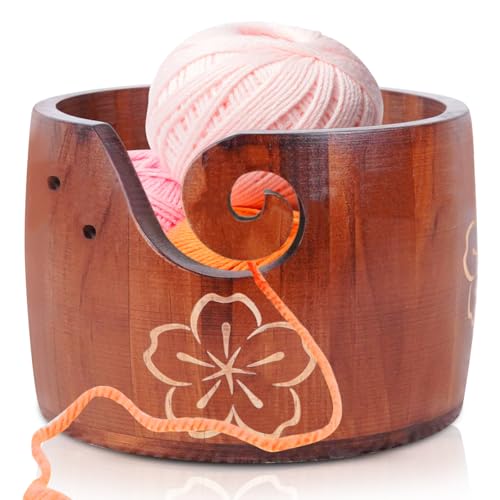 Garnschale Für Wolle, Garnschüssel, Garnschale Holz, Garn Strickschüssel, Garnschale Holz Wollschale, Tragbar Strickschale, 19*19*14.5CM Garn Aufbewahrungsschale Für Garnhalter, Stricken, Häkeln Garnschale Für Wolle, Garnschüssel, Garnschale Holz, Garn Strickschüssel, Garnschale Holz Wollschale, Tragbar Strickschale, 19*19*14.5CM Garn Aufbewahrungsschale Für Garnhalter, Stricken, Häkeln von PORFOYO