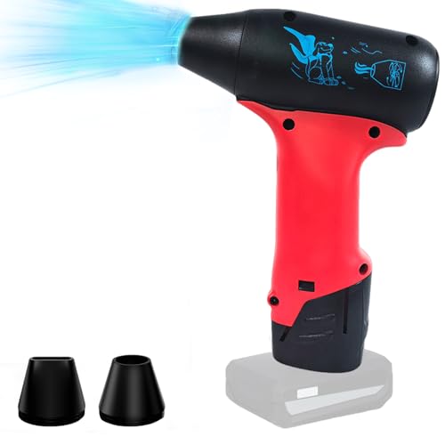 Gebläse Laubbläser für Milwaukee 12v Akku, Lithium Batterie Antriebs Jet Trockengebläse, Jet Dry Mini Gebläse, 130000RPM Druckluftstauber Für Milwaukee für Reinigung Auto Werkstatt(NO Batterie) von PORFOYO