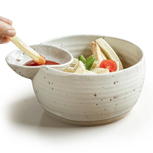 Grobe Keramik Retro Dim Sum Schüssel 500 ML, Snackschalen, Rough Pottery Antike Dim Sum Schüssel, 2 In 1 Snackschale Und Dipschalen Servierplatten, Dip Schalen Set Für Vorspeisen Snacks Getrocknetes Grobe Keramik Retro Dim Sum Schüssel 500 ML, Snackschalen, Rough Pottery Antike Dim Sum Schüssel, 2 In 1 Snackschale Und Dipschalen Servierplatten, Dip Schalen Set Für Vorspeisen Snacks Getrocknetes von PORFOYO