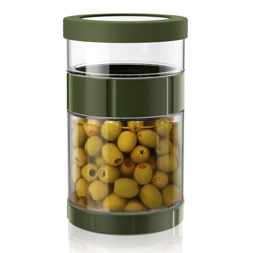 Gurkenglas Mit Sieb, Gurkenglas Zum Umdrehen Mit Sieb, Glas Einweckglas Mit Sieb Sanduhr, Auslaufsicher Saft Separator Gurkenglas Zum Umdrehen, Für Essiggurke, Olive, Kimchi Und Jalapenos (1500ml) von PORFOYO