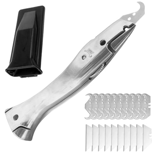Hakenmesser Set Mit Trapezklinge, Teppichmesser Hakenklinge, Cuttermesser Für Trapezklingen, Präzisions Teppichmesser Mit 10 Trapezhakenklingen, Hakenklingen Messer Für Das Schneiden Pvc Bodenbelägen Hakenmesser Set Mit Trapezklinge, Teppichmesser Hakenklinge, Cuttermesser Für Trapezklingen, Präzisions Teppichmesser Mit 10 Trapezhakenklingen, Hakenklingen Messer Für Das Schneiden Pvc Bodenbelägen von PORFOYO